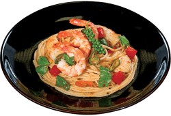 Stir fried pasta with spicy seafood